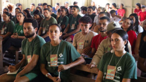 A Semana do Meio Ambiente JLPC reuniu jovens de mais de 10 comunidades ao longo do rio Juruá. Foto: Indiara Bessa/Instituto Juruá